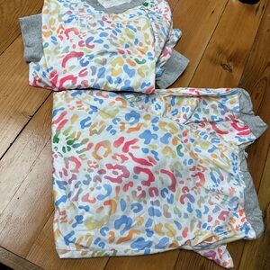 Multicolor Leopard Print Women's Pajama Set 2X